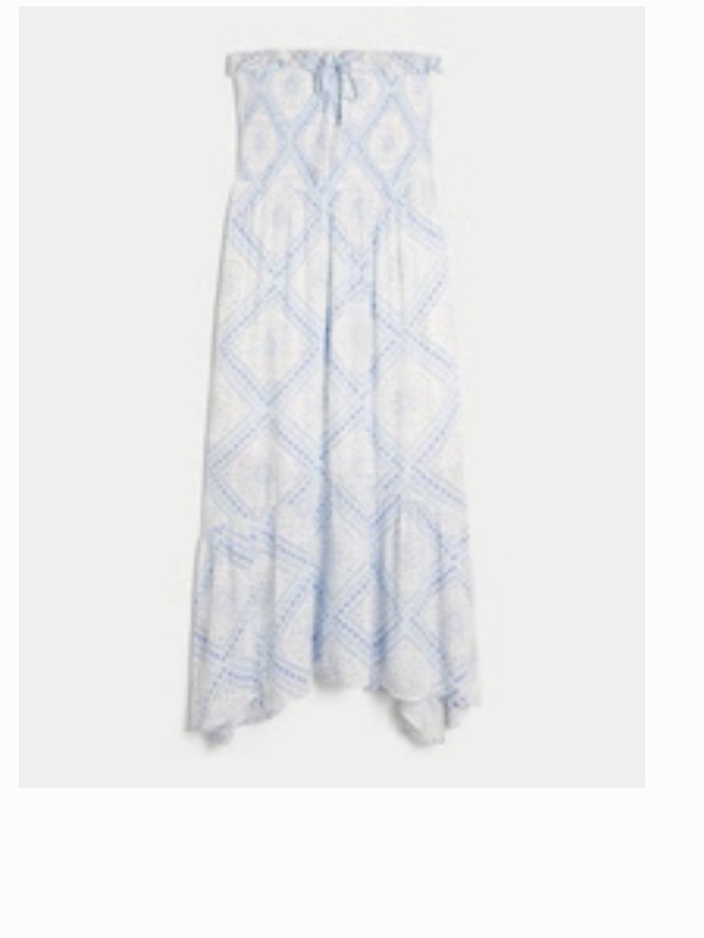 Hollister Light Blue & White Smocked Ruffle Midi Dress